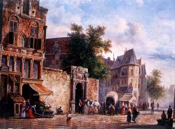 unknow artist European city landscape, street landsacpe, construction, frontstore, building and architecture.262 china oil painting image